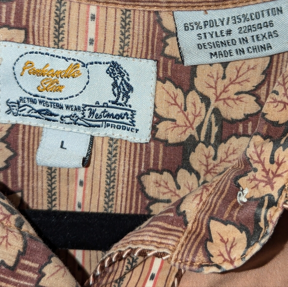 PANHANDLE SLIMS Vintage Retro Style Western Wear Womens Button Down Shirt Size L - Picture 5 of 11